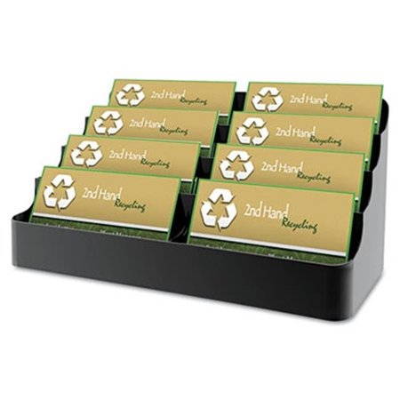 DEFLECTO Deflect-O 90804 Recycled Business Card Holder  Holds 450 2 x 3 1/2 Cards  Eight-Pocket  Black 90804